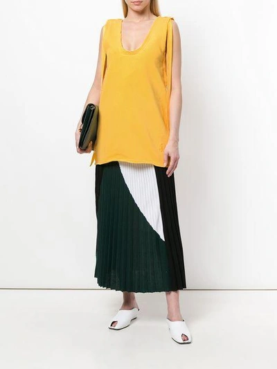 Shop Jw Anderson Long Jersey Tank Top In Yellow