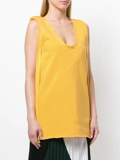 Shop Jw Anderson Long Jersey Tank Top In Yellow