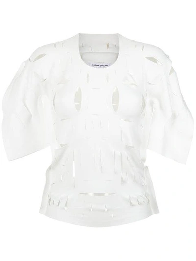 Shop Gloria Coelho Cut Out Details Blouse In White