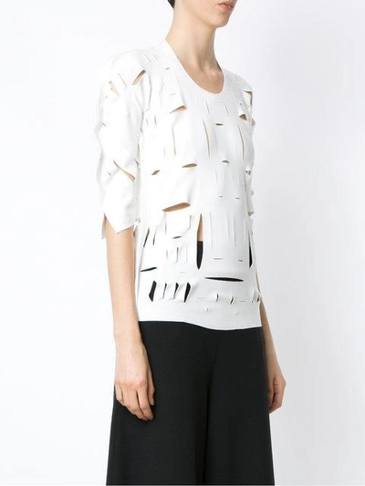 Shop Gloria Coelho Cut Out Details Blouse In White