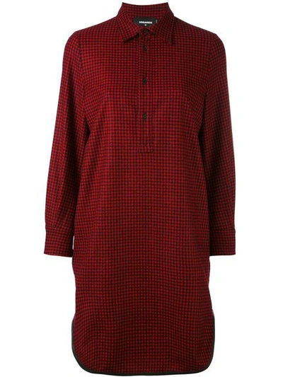 Shop Dsquared2 Long Checked Shirt In 001f