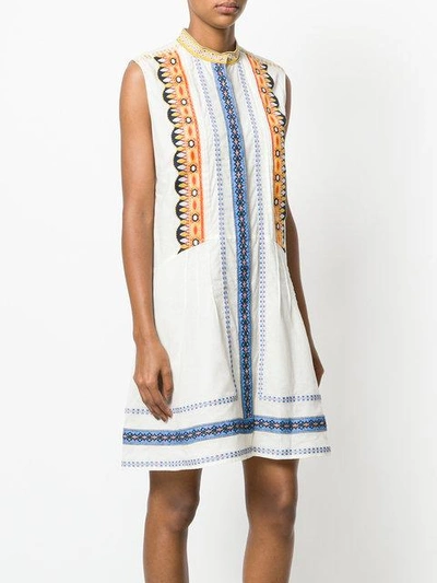 Tory Burch Adriana Embroidered Fit-and-flare Dress In Nude & Neutrals |  ModeSens