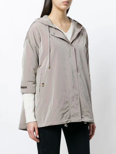 Shop Peserico Cropped Sleeve Zip Jacket