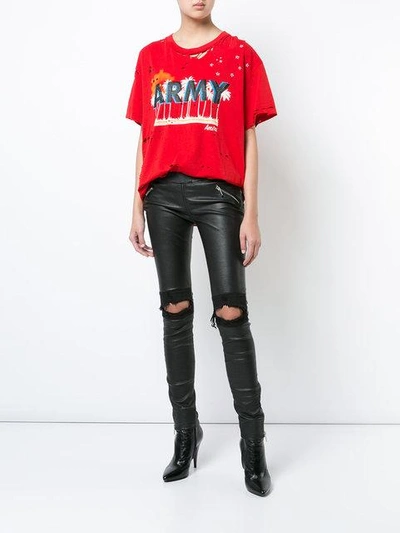 Shop Amiri Oversized Army T-shirt  In Red