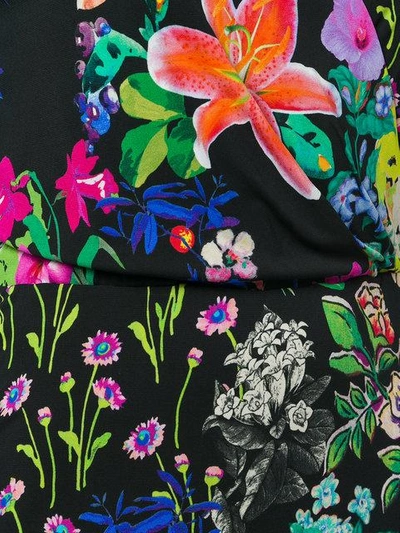 Shop Etro Floral Print Wrap Dress In Black