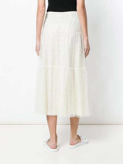 Shop Red Valentino High-waisted Lace Skirt - White