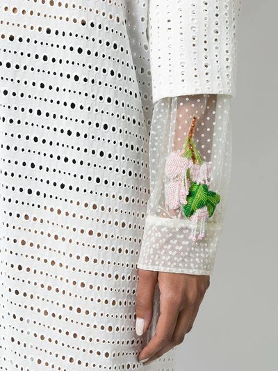 Shop Natasha Zinko Perforated Midi Dress In White