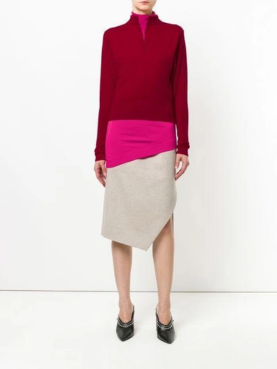 Shop Jw Anderson Layered Turtle Neck Sweater In Red