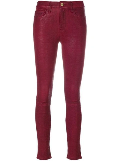 Shop Frame Skinny Leather Trousers