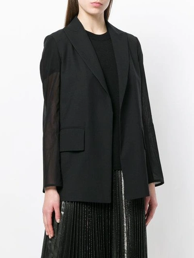 Shop Demoo Parkchoonmoo Sheer Sleeves Blazer - Black