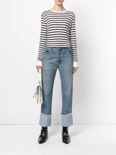 Shop Alexander Wang T Striped Knitted Top In White