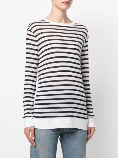 Shop Alexander Wang T Striped Knitted Top In White