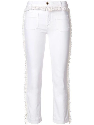 Shop The Seafarer Frayed Cropped Jeans - White
