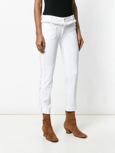 Shop The Seafarer Frayed Cropped Jeans - White