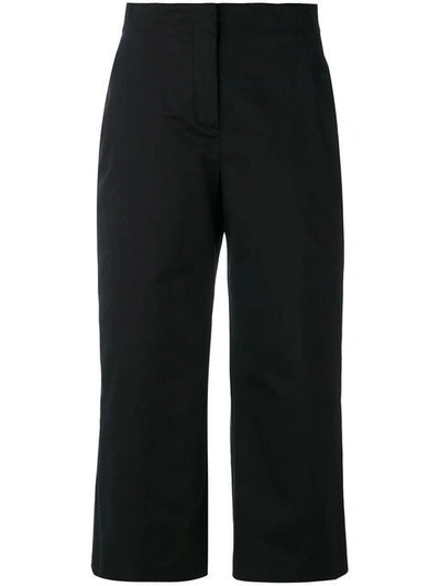 Shop Versace Cropped Trousers - Black