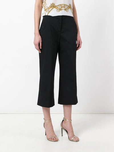 Shop Versace Cropped Trousers - Black