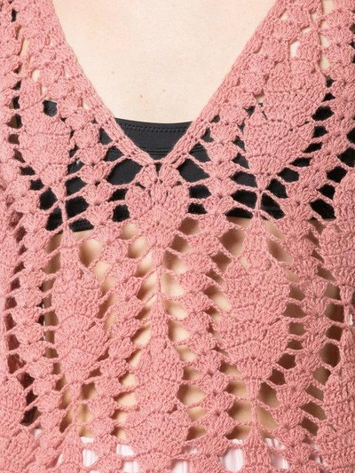 Shop Ryan Roche Crocheted Design Jumper - Pink