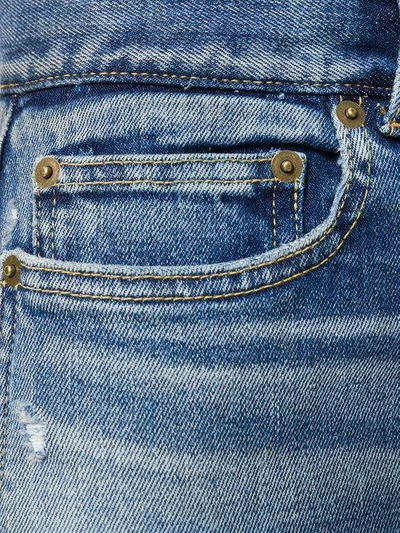 Shop Saint Laurent Faded Skinny Jeans In Blue