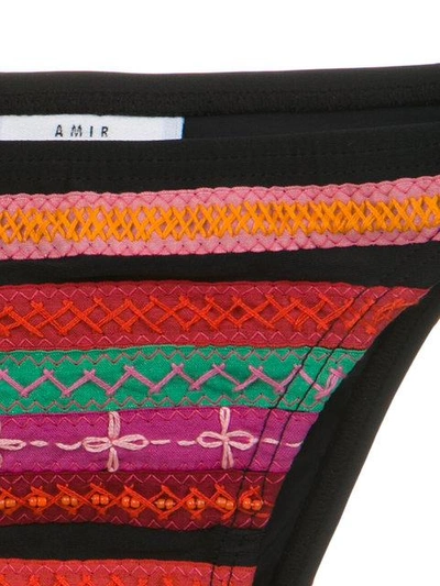 Shop Amir Slama Embroidered Bikini Set In Multicolour