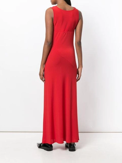 Shop Mm6 Maison Margiela Maxikleid Mit Schalkragen - Rot In Red