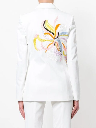 Shop Emilio Pucci Embroidered Tuxedo Blazer In White