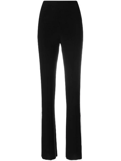 Shop Norma Kamali Side Stripe Flared Trousers - Black