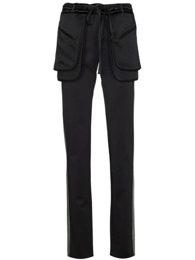 Shop Valentino Side Stripe Trousers In Black