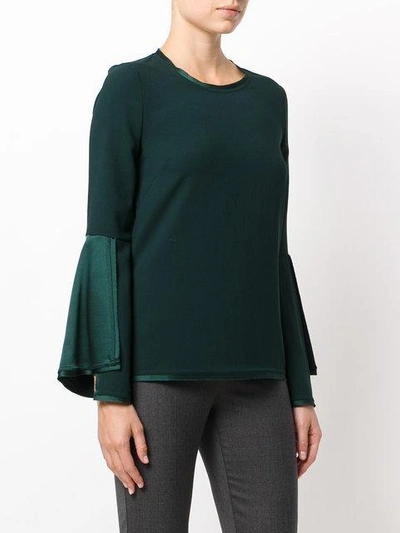 Shop P.a.r.o.s.h Bell Sleeved Blouse In Green