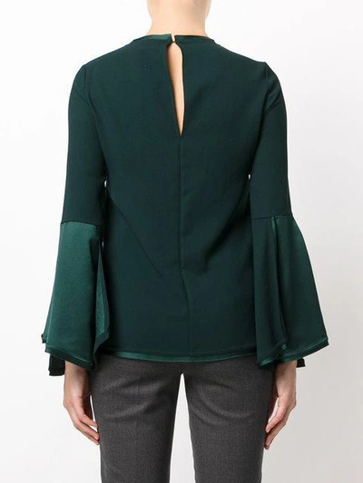 Shop P.a.r.o.s.h Bell Sleeved Blouse In Green