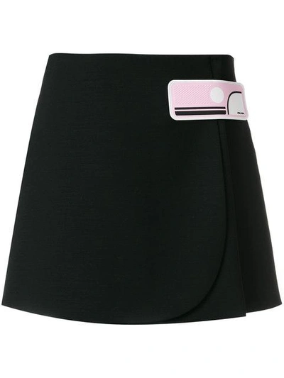 Shop Prada Wrap Short Skirt - Black