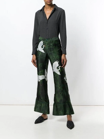 Shop F.r.s For Restless Sleepers Printed Tailored Trousers In Green