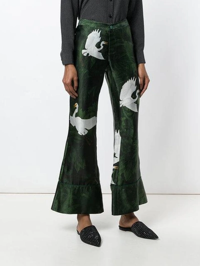 Shop F.r.s For Restless Sleepers Printed Tailored Trousers In Green