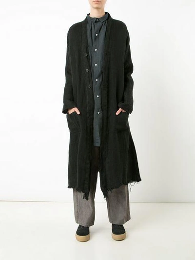 Shop Horisaki Design & Handel Long Buttoned Robe - Black