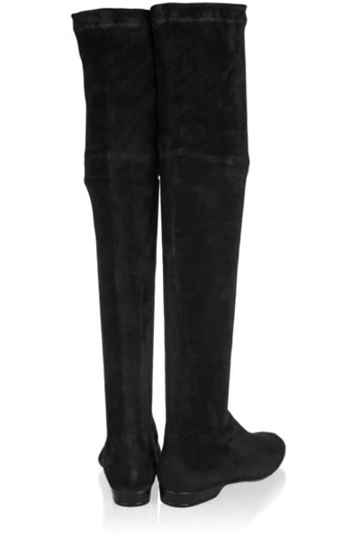 Shop Robert Clergerie Fuji Stretch-suede Over-the-knee Boots In Black