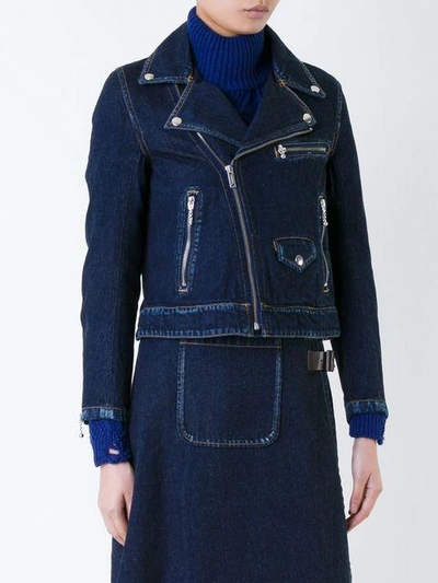 Shop Miharayasuhiro Denim Biker Jacket In Blue