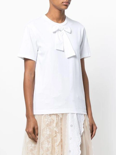 Shop Simone Rocha Bow Detail T-shirt In White