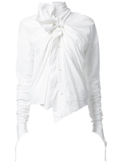 Shop Aganovich Bow Detail Blouse - White