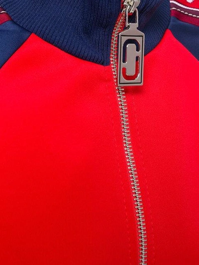 Shop Marc Jacobs Logo Printed Bomber Jacket - Red