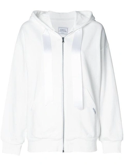 Shop Forte Couture Embroidered Tiger Hoodie In White