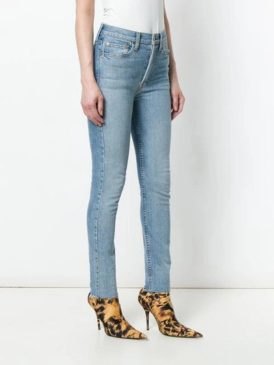 Shop Re/done High Rise Ankle Crop Jeans In Blue