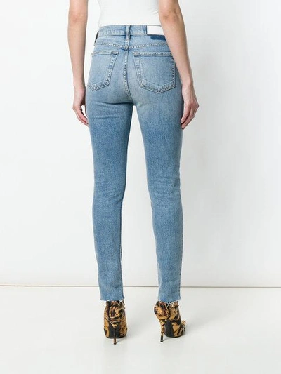 Shop Re/done High Rise Ankle Crop Jeans In Blue