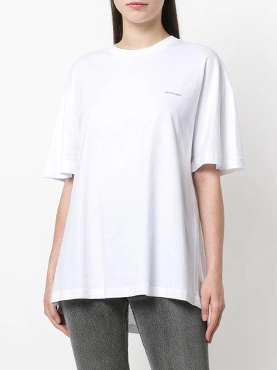 Shop Balenciaga Logo Printed Cocoon T-shirt In White