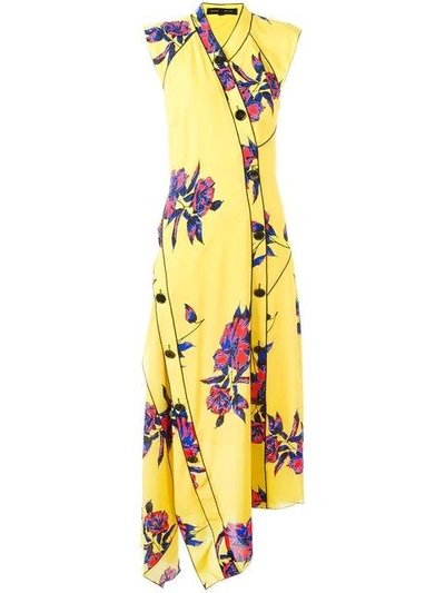 Shop Proenza Schouler Asymmetric Floral Maxi Dress