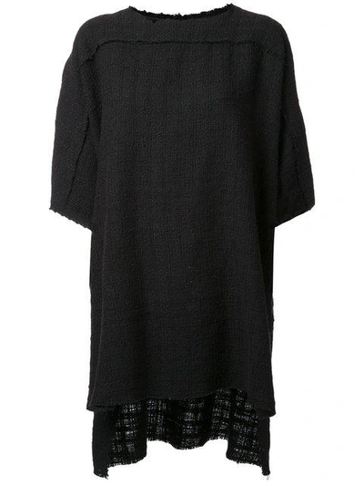 Shop Faith Connexion Woven Raw Edge T-shirt In Black