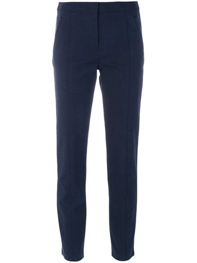 Shop Tory Burch Vanner Cropped Trousers In Blue