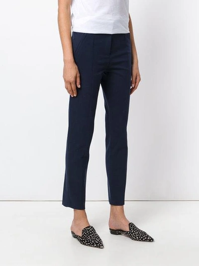 Shop Tory Burch Vanner Cropped Trousers In Blue