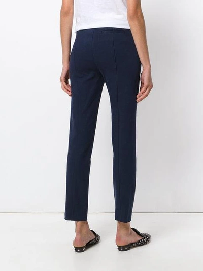 Shop Tory Burch Vanner Cropped Trousers In Blue