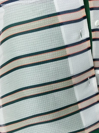 Shop Fendi Sheer Striped Blouse In White