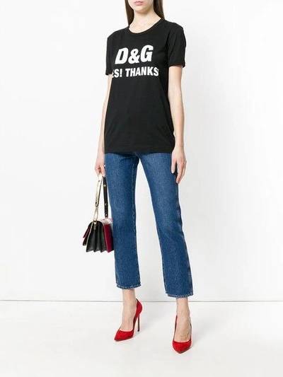 Shop Dolce & Gabbana D&g Yes Thanks T-shirt - Black