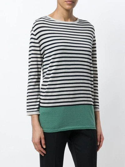 Shop Aspesi Striped Sweater - Neutrals